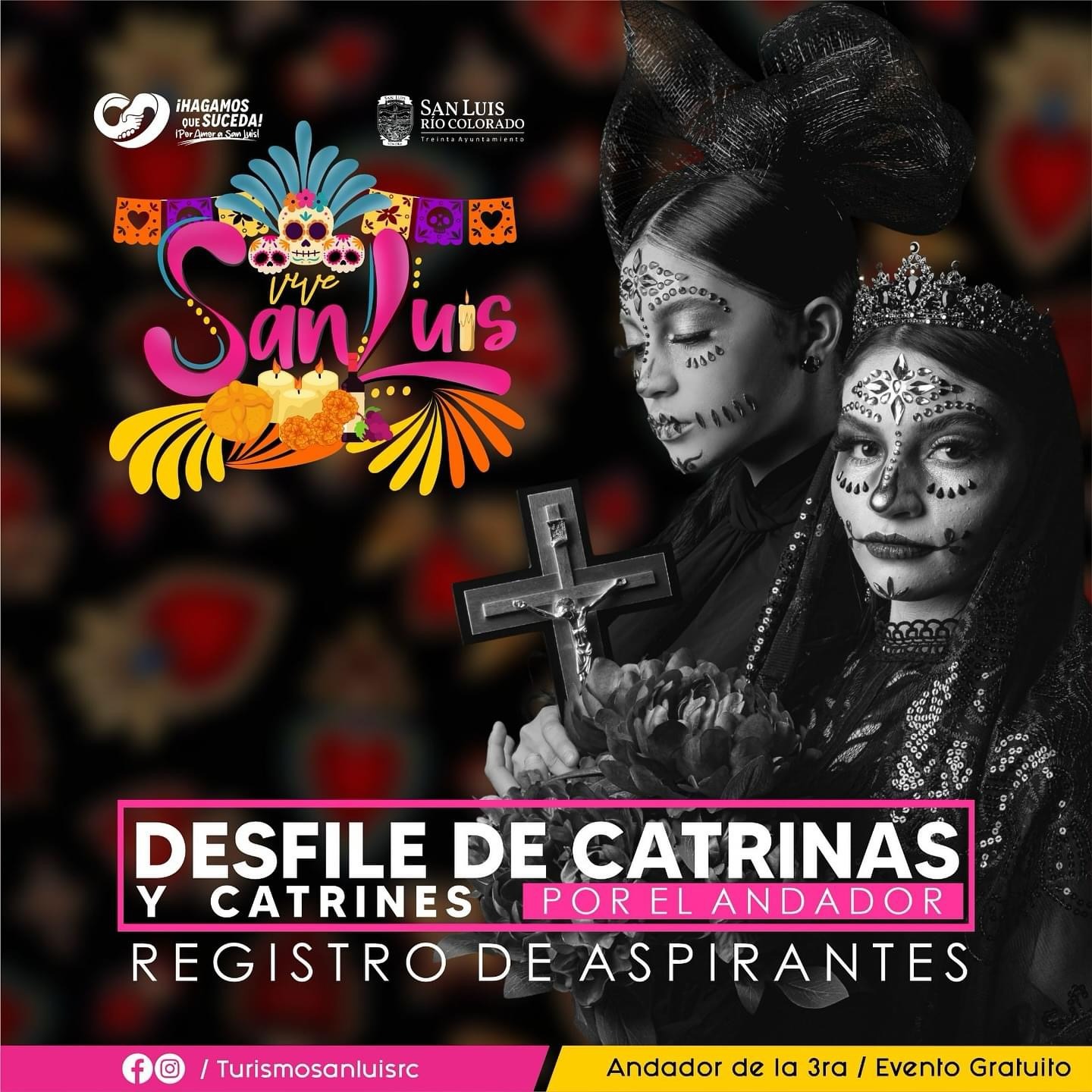 Anuncia Turismo gran Desfile de Catrinas en Festival Vive San Luis