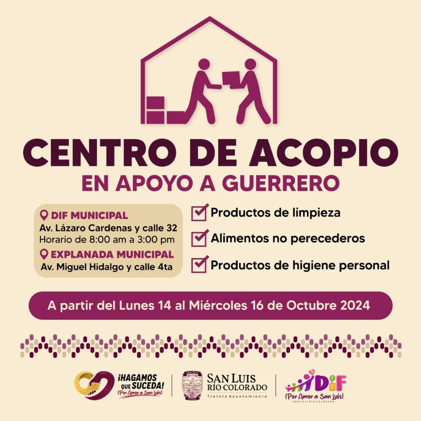 Centro de acopio para Guerrero