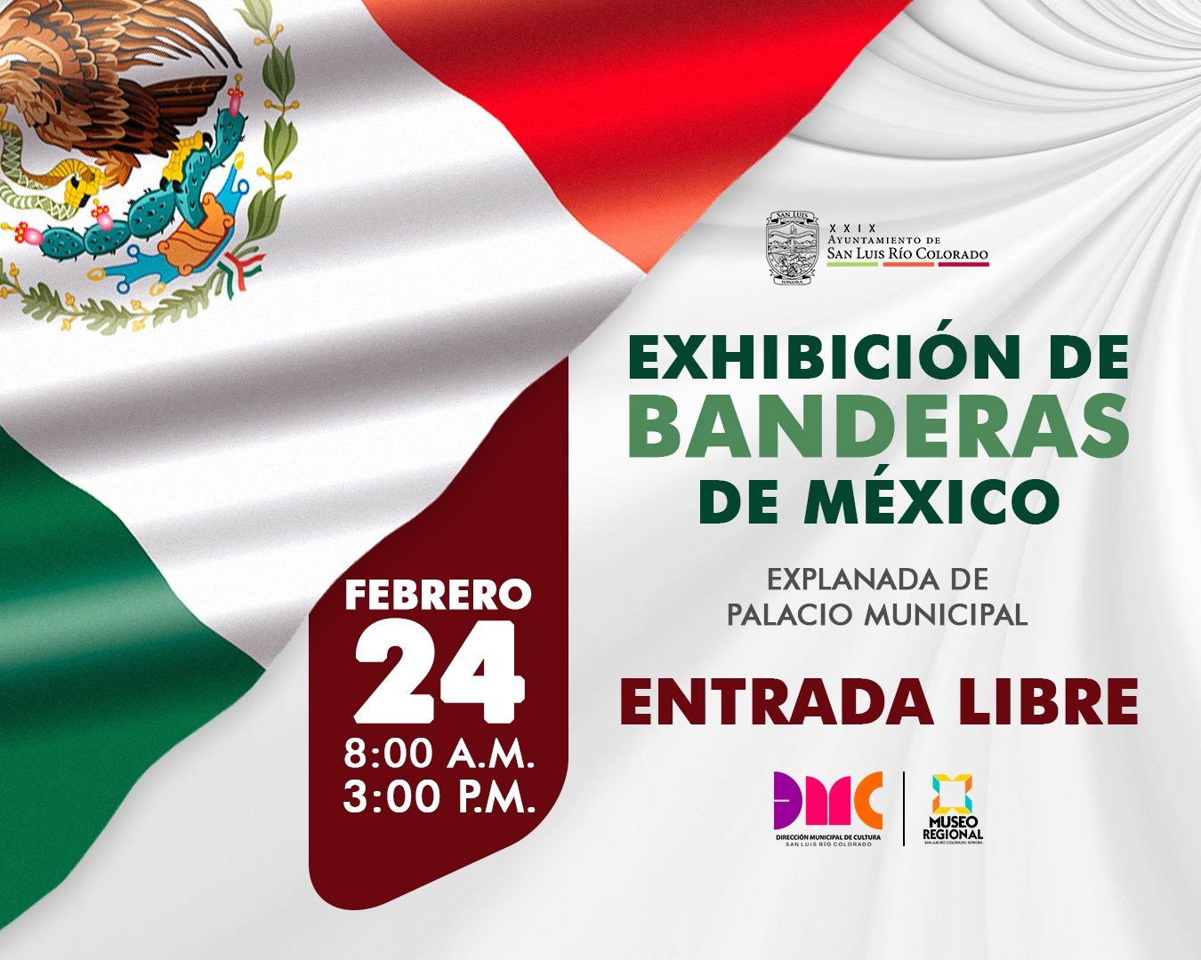 Exposición de banderas de México
