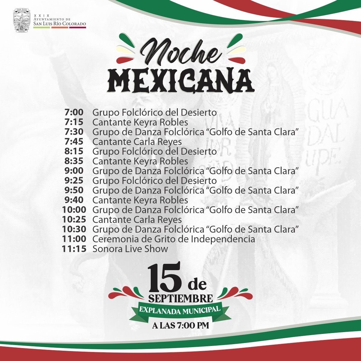 Todo listo para celebrar el Grito de Independencia este domingo 15