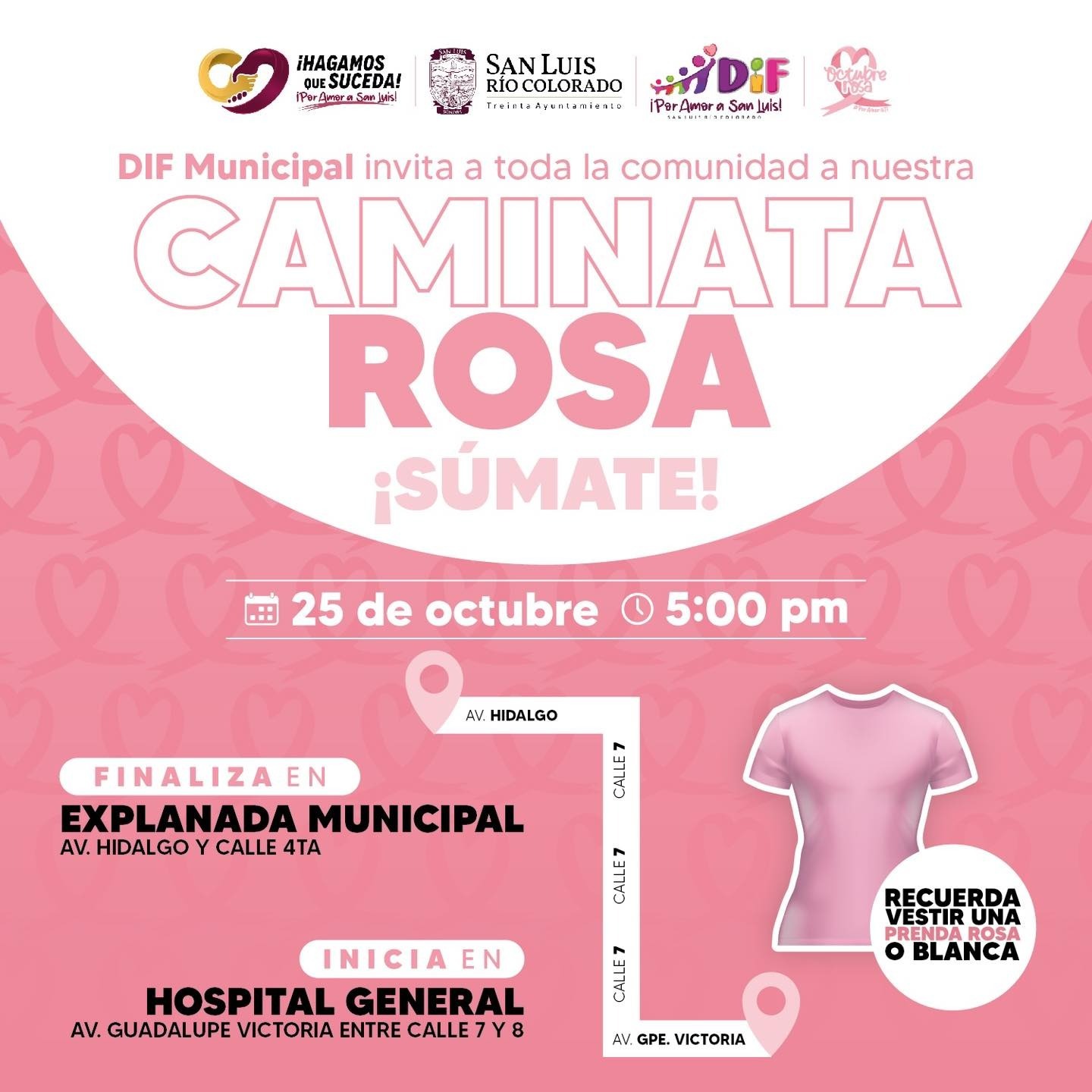 Todo listo para celebrar hoy “Caminata Rosa”