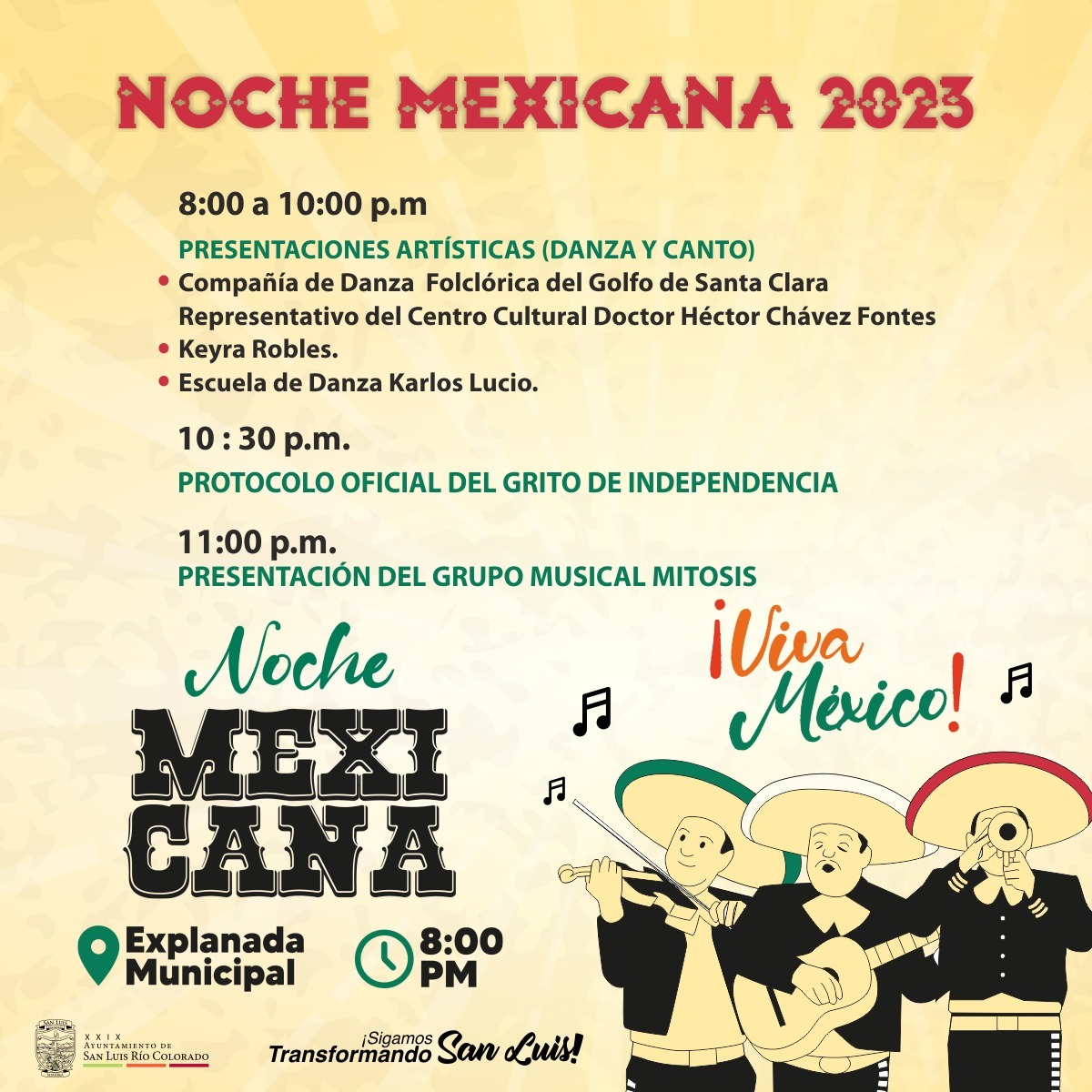 Todo listo para la Noche Mexicana de este viernes