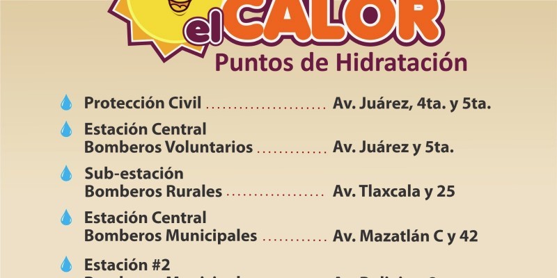 Activa Protección Civil puntos de hidratación este verano con “Aguas con el Calor”