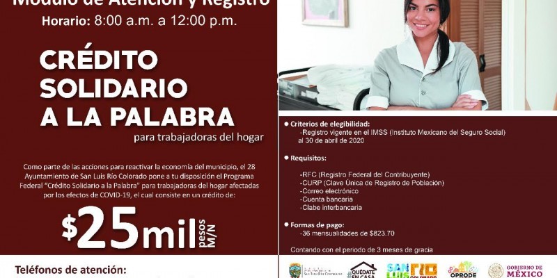 Amplían sector de beneficiarios de “Crédito Solidario a la Palabra”