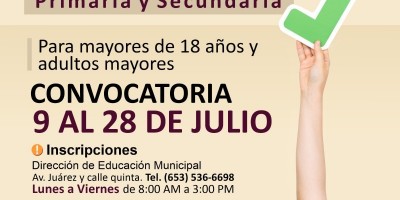 Invita 30 Ayuntamiento a campaña de acreditación de Primaria y Secundaria