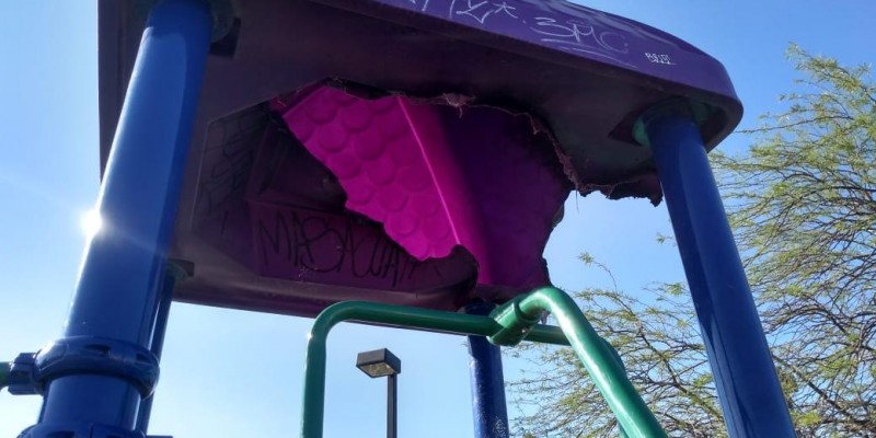 Vandalizan juegos en el Chulavista 1